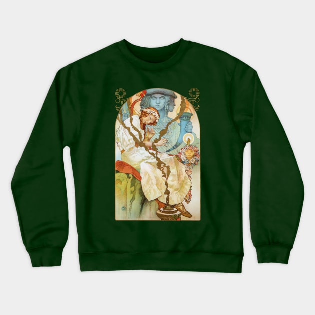 Mucha lithograph from Slav Epic series Crewneck Sweatshirt by UndiscoveredWonders